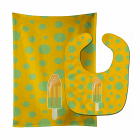 Ice Pop Popcicle Baby Bib & Burp Cloth (Color: Orange Green, size: 11 x 18)