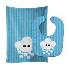 Weather Baby Bib & Burp Cloth (Color: Snowing Face, size: 11 x 18)