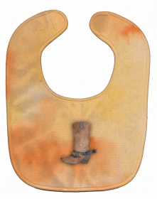 Western Baby Bib (Color: Cowboy Boot Watercolor, size: 10 x 13)