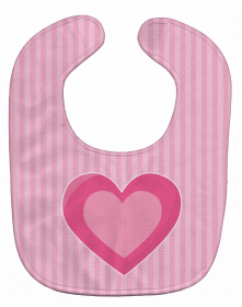 Hearts Baby Bib (Color: Pink Stripes, size: 10 x 13)