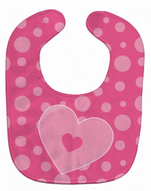 Hearts Baby Bib (Color: Polkadots, size: 10 x 13)