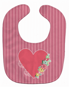 Hearts Baby Bib (Color: Heart and Flowers, size: 10 x 13)