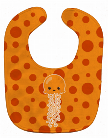 Ocean Baby Bib (Color: Orange Jellyfish, size: 10 x 13)