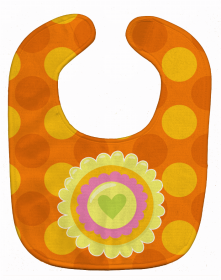 Flower Baby Bib (Color: Heart Flower Orange, size: 10 x 13)