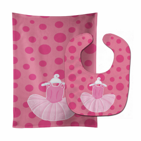 Baby Bib & Burp Cloth (Color: Ballet Tutu on Polka dots, size: 11 x 18)