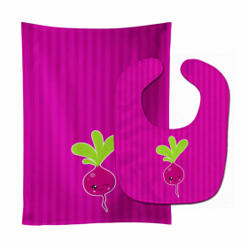 Vegetables Baby Bib & Burp Cloth (Color: Beet, size: 11 x 18)