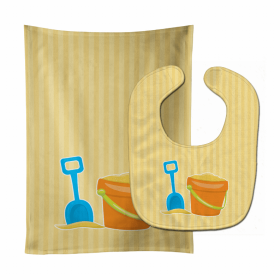 Beach Baby Bib & Burp Cloth (size: 11 x 18)