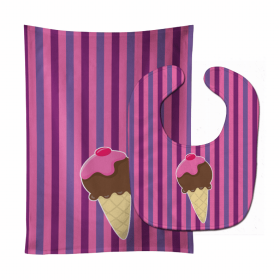 Ice Cream Baby Bib & Burp Cloth (Color: Ice Cream Cone, size: 11 x 18)