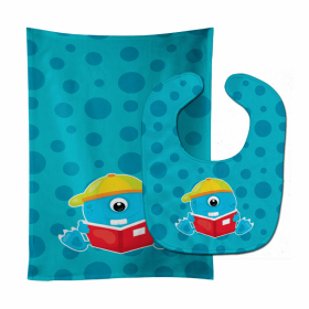 Monster Baby Bib & Burp Cloth (Color: Blue, size: 11 x 18)
