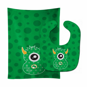 Monster Baby Bib & Burp Cloth (Color: Month 8, size: 11 x 18)