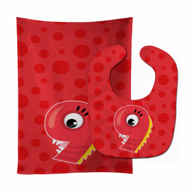 Monster Baby Bib & Burp Cloth (Color: Month 9, size: 11 x 18)