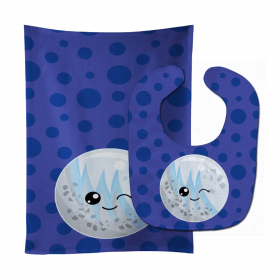 Planets Baby Bib & Burp Cloth (Color: Moon, size: 11 x 18)