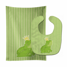 Prince Baby Bib & Burp Cloth (Color: Frog, size: 11 x 18)