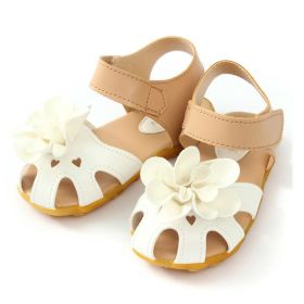 New Arrival Summer Cool Baby Girls Sandals Shoes Skidproof Toddlers Infant Children Kids Flower Shoes PU Leather Size 21-30 (Color: White, size: 10)