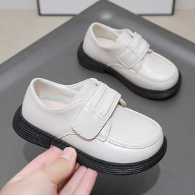Baby Boys Leather Shoes Kids Casual Shoes 2022 Spring Autumn Brand New Children School Performance Shoes for Wedding Party Flats (Color: Beige, size: 26 (inner 16cm))