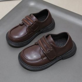 Baby Boys Leather Shoes Kids Casual Shoes 2022 Spring Autumn Brand New Children School Performance Shoes for Wedding Party Flats (Color: Auburn, size: 21 (inner 13.5cm))