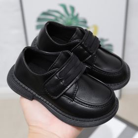 Baby Boys Leather Shoes Kids Casual Shoes 2022 Spring Autumn Brand New Children School Performance Shoes for Wedding Party Flats (Color: black, size: 28 (inner 17cm))