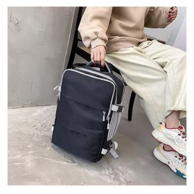 Multifunctional USB Large Capacity Diaper Bag (Color: black)