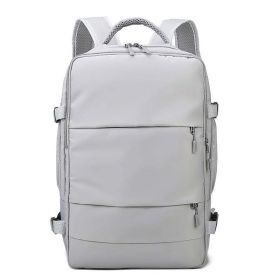 Multifunctional USB Large Capacity Diaper Bag (Color: Light Grey)