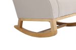Baby Room High Back Rocking Chair Nursery Chair ; Comfortable Rocker Fabric Padded Seat ; Modern High Back Armchair