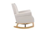 Baby Room High Back Rocking Chair Nursery Chair ; Comfortable Rocker Fabric Padded Seat ; Modern High Back Armchair