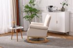 Baby Room High Back Rocking Chair Nursery Chair ; Comfortable Rocker Fabric Padded Seat ; Modern High Back Armchair