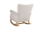 Baby Room High Back Rocking Chair Nursery Chair ; Comfortable Rocker Fabric Padded Seat ; Modern High Back Armchair