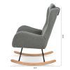 Rocking Chair - with rubber leg and cashmere fabric;  suitable for living room and bedroom