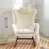 Rocking Chair - with rubber leg and cashmere fabric;  suitable for living room and bedroom