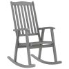 Rocking Chair with Cushions Gray Solid Acacia Wood