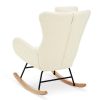 Rocking Chair - with rubber leg and cashmere fabric;  suitable for living room and bedroom
