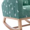 26.8"W Modern Rocking Chair for Nursery; Mid Century Accent Rocker Armchair With Side Pocket; Upholstered High Back Wooden Rocking Chair for Living Ro