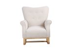 Baby Room High Back Rocking Chair Nursery Chair ; Comfortable Rocker Fabric Padded Seat ; Modern High Back Armchair