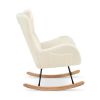 Rocking Chair - with rubber leg and cashmere fabric;  suitable for living room and bedroom