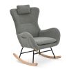 Rocking Chair - with rubber leg and cashmere fabric;  suitable for living room and bedroom