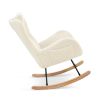 Rocking Chair - with rubber leg and cashmere fabric;  suitable for living room and bedroom