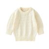 Baby Girl Solid Color Hollow Carved Design Cotton Sweater