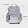 SUNVENO Diaper Bag Backpack, Baby Changing Bag Nappy Tweed Baby Diaper Bags Multifunction Waterproof for Travel